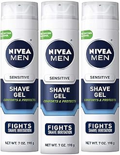 NIVEA FOR MEN Sensitive, Shaving Gel 7 oz (Pack of 3)