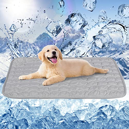 ANWA Reusable Dog Cooling Mat Medium 62x50cm, Easy-Fold Pet Cool Mat for Home Travel, Self Cooling Pad for Dogs Cats in Hot Summer