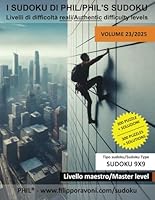 300 Phil's Sudoku 9x9, livello maestro/Master level - Volume 23/2025: Livelli di difficoltà reali/Authentic difficulty levels (Italian Edition) B0F66V43WH Book Cover