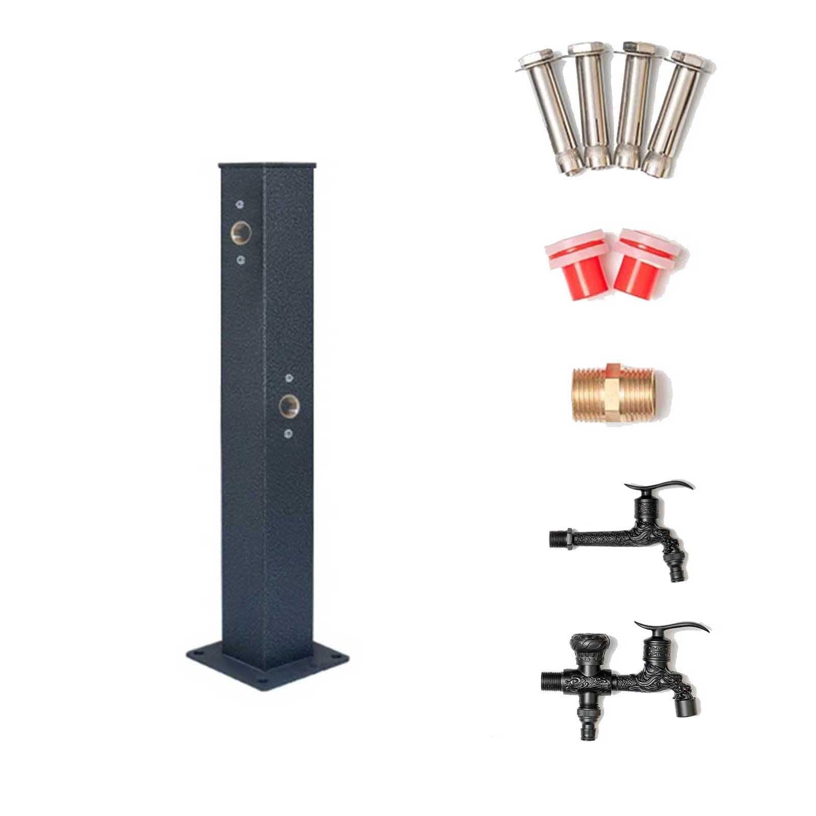 WOTZOV Outdoor Stainless Steel Water Column - 26In Freestanding Antifreeze Faucet For Garden Irrigation & Washing - Durable Vertical Design, Perfect For Outdoor Use，65cm/26in