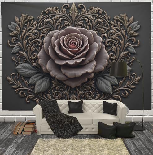 Tapiz rosa vintage JRISEMECY para transformar tu dormitorio con arte medieval de 230x150cm