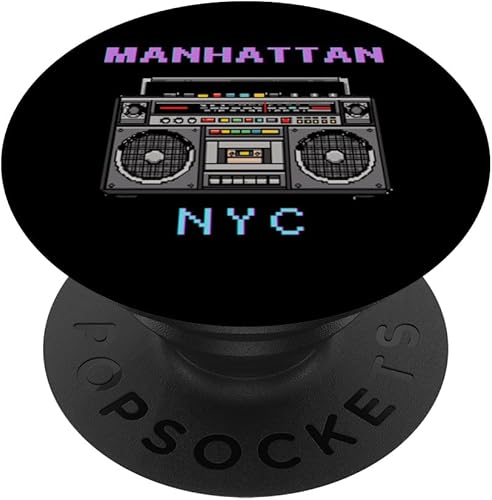 Miniatura 8 de Manhattan Boombox Retro NYC Pixel Art PopSockets PopWallet for MagSafe