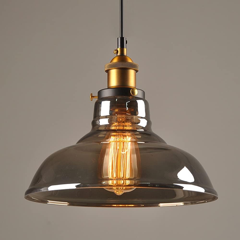 Luminaire suspendu anti-éblouissement en verre pour îlot de cuisine sombre culot E27