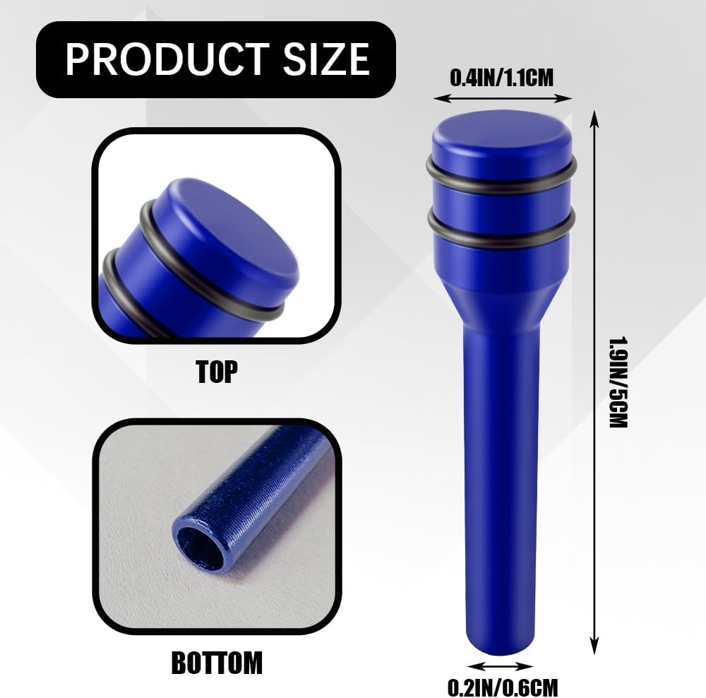 4PCS Car Door Lock Knobs, 1.93" x 0.47" Door Lift Bolt Auto Inner Door Pull Pins, Aluminum Alloy Door Lock Cover Decor, Universal Safety Decorative Replacement Accessory for Most Vehicles (Blue) image 2