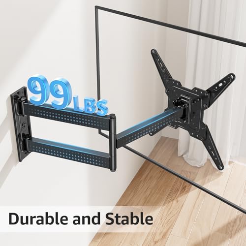 Image of MOUNTUP Long Arm TV Wall Mount for Most 32-65 Inch TVs, Corner TV Mount Full Motion with 31.3 inch Long Extension, Swivel & Tilt Articulating Bracket, MAX VESA 400x400mm, Holds up to 99 lbs