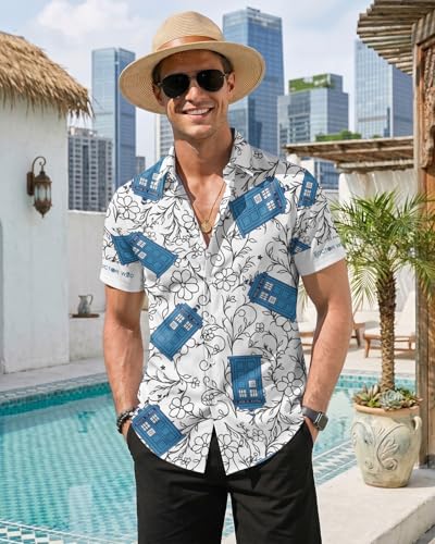 Image of 99TIMORO Fathers Movie Hawaiian Shirt for Men, Characters Button Down Short Sleeve Top, Summer Beach Gifts