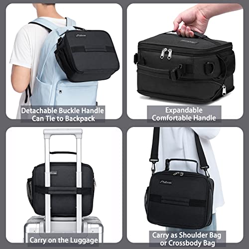 Tuercao Expandable Black Lunch Box For Boys Girls - Small Insulated Lunch Bag Kids, Portable Collapsible Mini Cooler For Car Road Trips #TOP1