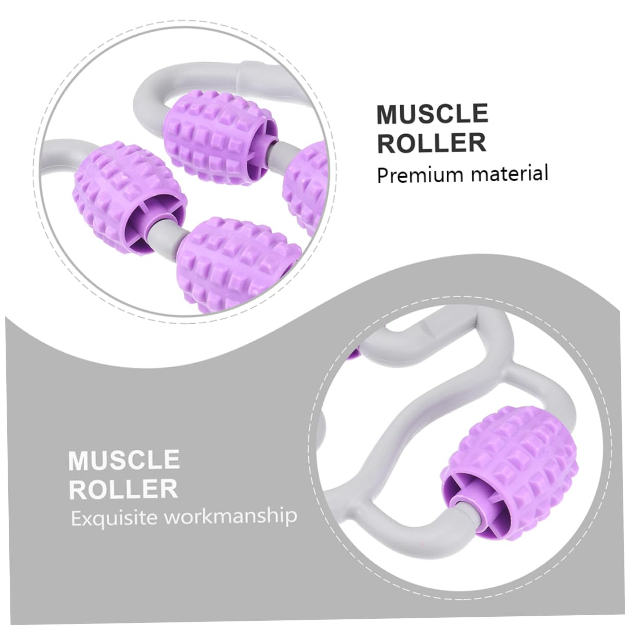 Rullo Massaggiatore Muscolare Manico, Massaggio Delicato e Confortevole, Abs, 2 Pezzi, per Uso Domestico Dopo L’allenamento