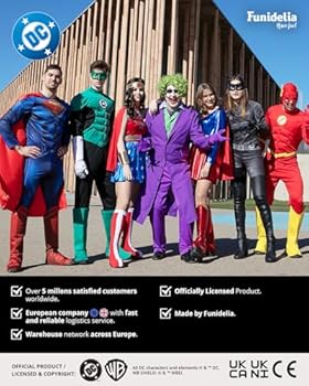 Funidelia | Kit disfraz de Superman para hombre Hombre de Acero, Superhéroes, DC Comics, Justice League - Disfraces para adultos, accesorios para Fiestas, Carnaval y Halloween - Talla L-XL - Rojo
