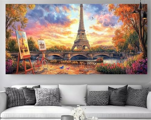 Diamond Painting Tour Eiffel 40x80cm : Broderie Diamant 5D