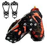 PW TOOLS Ramponi Antiscivolo su Scarpe Stivali 8 Chiodi Impugnature da Neve Ramponi per Camminare Escursionismo Alpinismo in Inverno per la Sicurezza Camminare su Neve e Ghiaccio Unisex