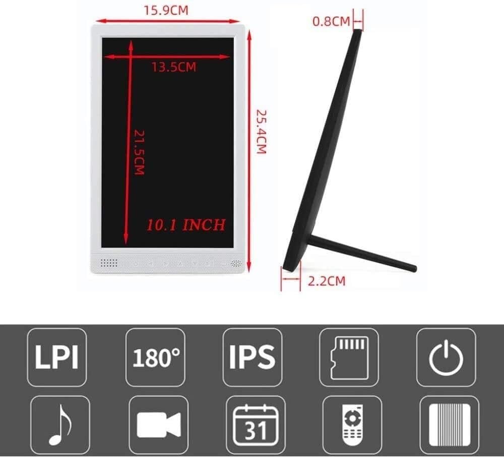 Cornice Digitale da 10 Pollici con Display IPS HD 800x1280, Lettore di Foto, Musica e Video, Supporto USB e SD.