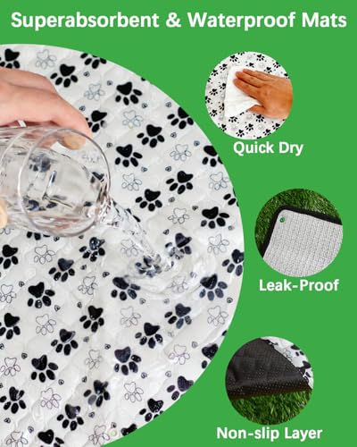 Image of Grass Pee Pads for Dogs, 38x23 inch, Reusable & Washable Dog Pee Pad for Large Pet, Replacement Puppy Training Turf Mat, Dog Potty Pad Artificial Grass, Indoor, Porch, Balcony, Patio, Travel