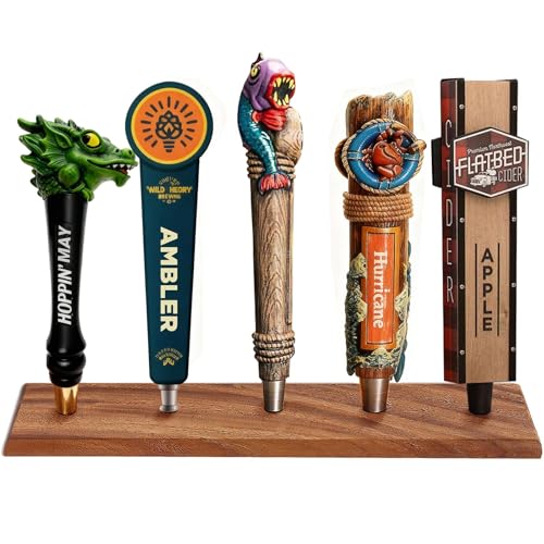WELLBOM Beer Tap Handle Display, Holds 5 Tap Handles Tabletop Beer Handle Display Collect Love Tap Handle Holder for Bar, Beer Lover, Home Brewing(Only Holder)