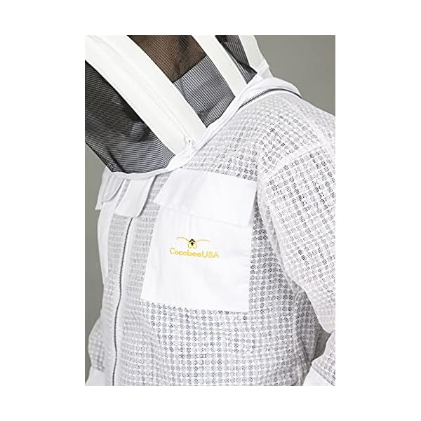 Imkeranzug für Imkereien, 3-lagig, Netzstoff, ultrabelüftet, unisex, Größe S (US) – Bild 4