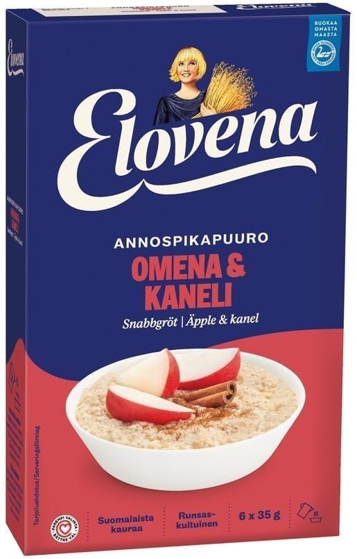 Elovena Apple-Cinnamon Instant Oatmeal 1 Box of 210g SÖPÖSÖPÖ pack (SOPOSOPO)