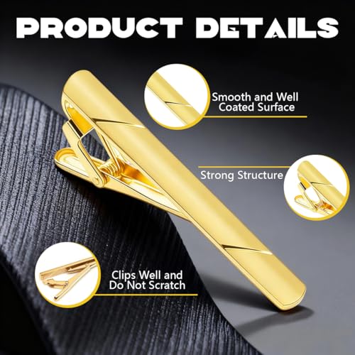Image of Erioctry Mens Stainless Steel Tie Clips Minimalist Necktie Tie Bar Clasp Clip Clamp Pins Best Gift For Men Business Party Wedding Best Gift and Daily Life