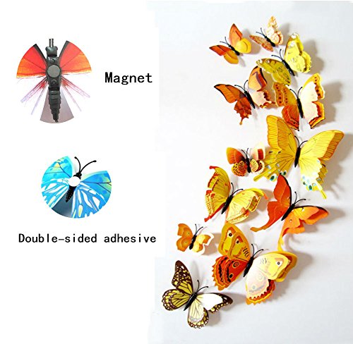 24 Piezas Stickers de Mariposa 3D Decoración Hogar miniatura 2