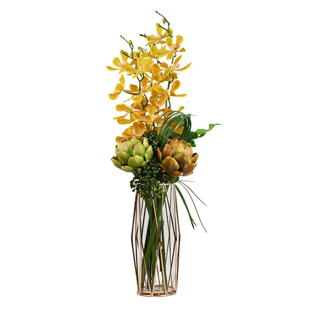 XDLEDMKIZ Realistic Artificial Flower Artificial Flower with Vase for Home, Wedding, Restaurant and Office Decoration Arrangement Bouquet Silk Fake Flower Interesting