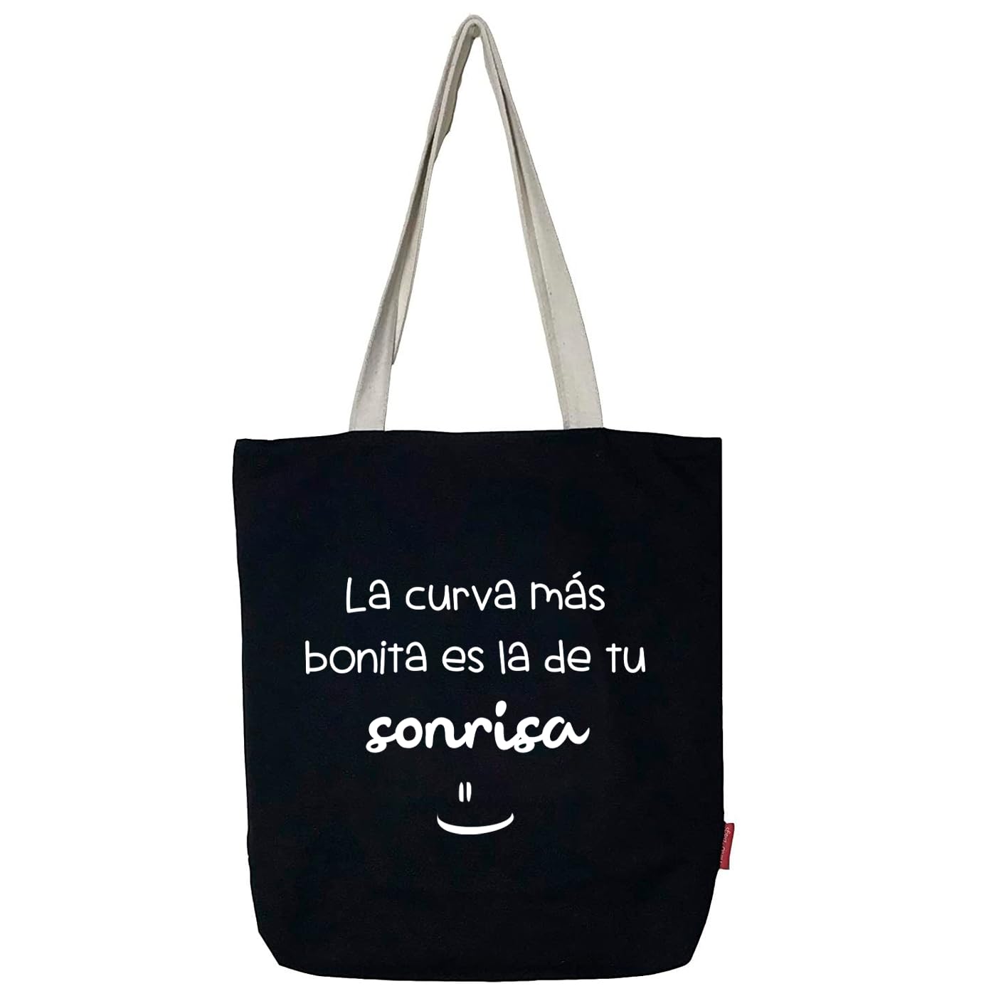 hello-bags Bolso Tote bag con cremallera, forro y bolsillo interior. Exterior: Algodón 100%. Incluye sobre kraft de regalo. Modelo “LACURVA”.
