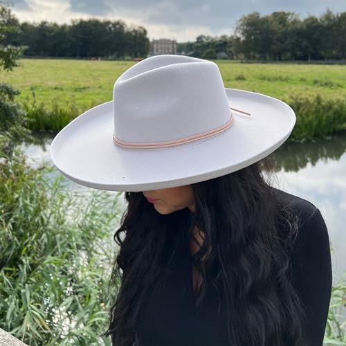 Chapeau Fedora Premium Cabo laine blanche M pour sublimer une tenue sobre - 3