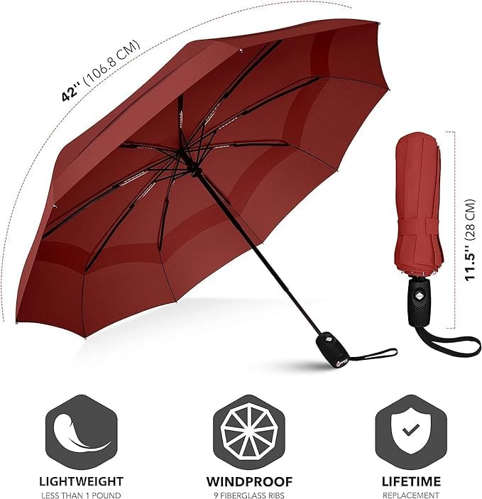 Image of Raintrend Compact Travel Umbrella Automatic Open Close Travel Umbrella with Wind Vent,Umbrella big size Lightweight, Windproof Folding for men Women Kids