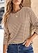 Dokotoo Long Sleeve Shirts for Women Crew Neck Striped Knit Top Comfy Colorblock Basic Tops Business Casual Shirt Women Trendy Fall Clothes for Women2025 Khaki Stripe Medium