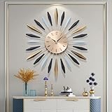 IYUESQ Wanduhr für Wohnzimmer, Moderne große Wanduhr, dekorative Küchenwanduhr, goldene...