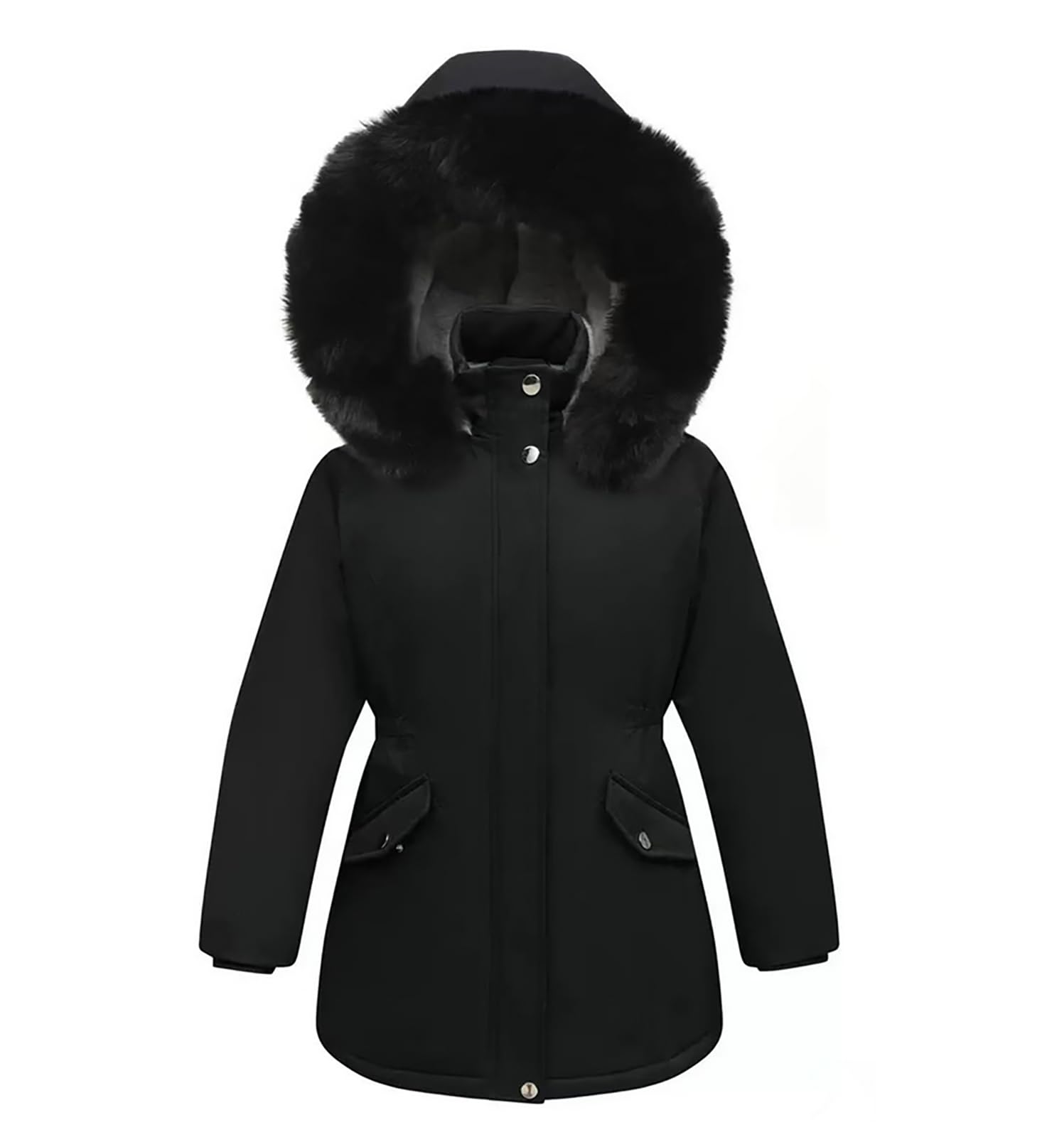 Chaqueta de plumón para niña, diseño de princesa, para invierno, chaqueta de forro polar, chaqueta para niño, cálida con capucha, piel gruesa