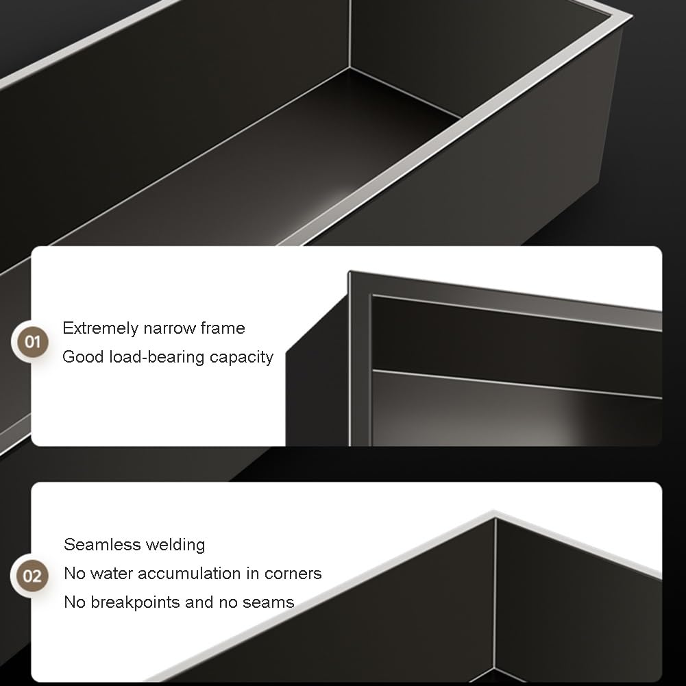 Stauraum im Badezimmer, Einbau-Duschnische aus Edelstahl mit 2 Fächern, Mehrfarbig, mehrere Größen(Grey,900x300x150mm)