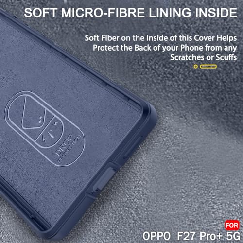 Image of TheGiftKart Liquid Silicon Back Cover Case for Oppo F27 Pro Plus 5G | Shockproof Military Grade Protection | Micro-Fibre Cloth On Inner Side | Built-in Anti-Slip Grip Back Cover Case (TPU, Blue)