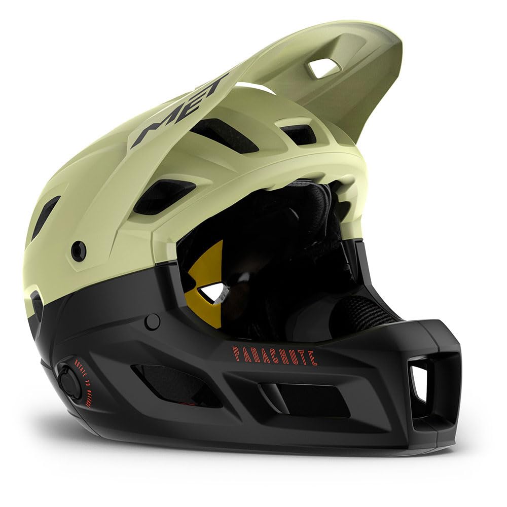 MET Parachute MCR MIPS Full Face Cycling Helmet, Pistachio Matt Green, Size 52-56cm