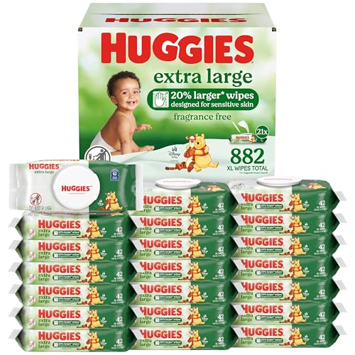 Image of Huggies Extra Large Baby Wipes, Unscented, 8 Flip-Top Pack, 882 XL Wipes Total, Packaging May Vary