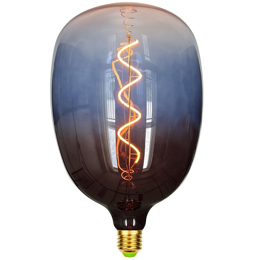 Led Birnen Große Vintage Glühbirne 4W Dimmbare Spirale Filament Riesige Edison Birne 220-240V E27 Spezielle dekorative Glühbirne Gradient Blau
