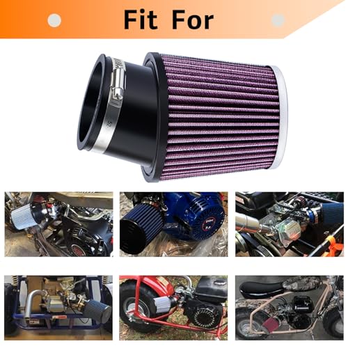 Image of 212cc Upgraded Air Filter Adapter Kit for Predator 196cc 212cc for Baja Motorsports MB165 for Coleman BT200X CT200U KT196 6.5Hp Clone Engine Mini Bike Go Kart -Purple
