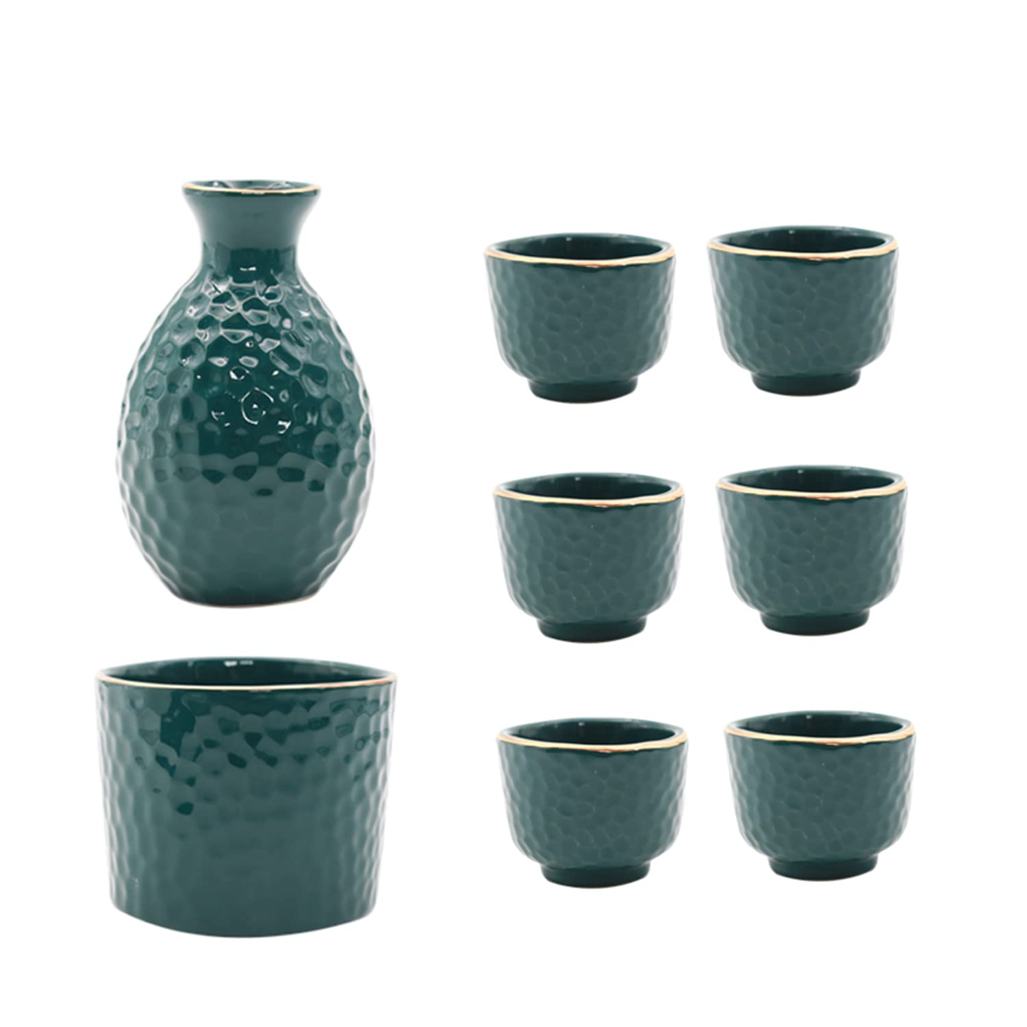 Set de tasses à saké en céramique anti-glisse avec chauffe-boisson intégré