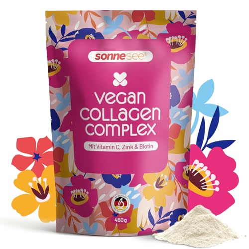 Veganes Kollagen Pulver Pflanzlicher Kollagen Komplex mit Vitamin C Biotin Zink & Hyaluronsäure Mit pflanzlichen Peptiden Für Haut Haare & Nägel 450 g