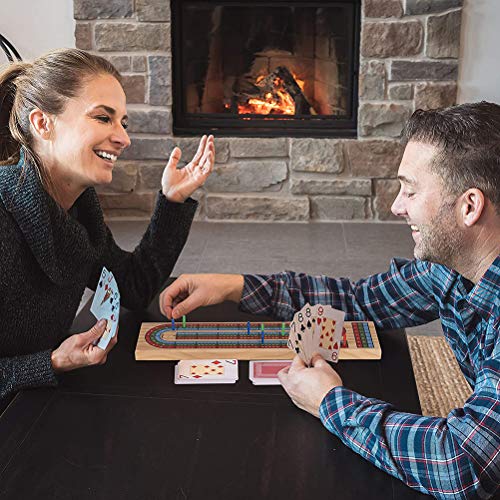 Hinder Cribbage Brettspiel-Set Klassisches Kartenspiel mit Holzanzeigetafel Tischspiele Kits Familienspiel Spielkarten – Bild 7
