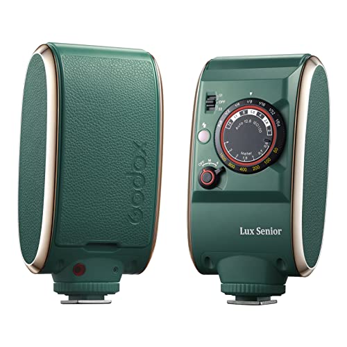 Godox Lux Senior Retro Camera Flash GN14 Color Temperature 6000K Auto & Manual Flash Modes 28mm Focal Length Replacement for Canon Nikon Sony Fujifilm Olympus Hot-shoe Cameras Green - Image 2