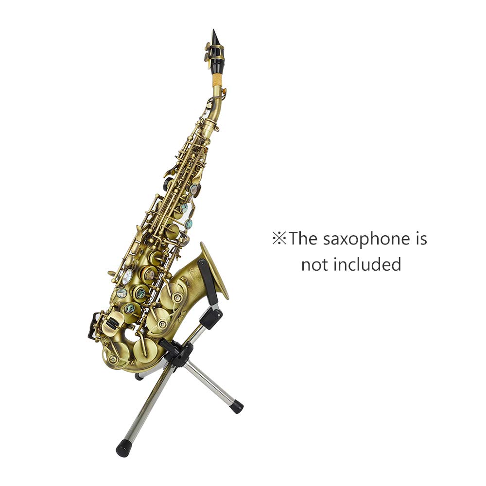 Btuty Sopran Saxophon Ständer Faltbarer Saxophon Metall Bodenständer Halter mit Tragetasche