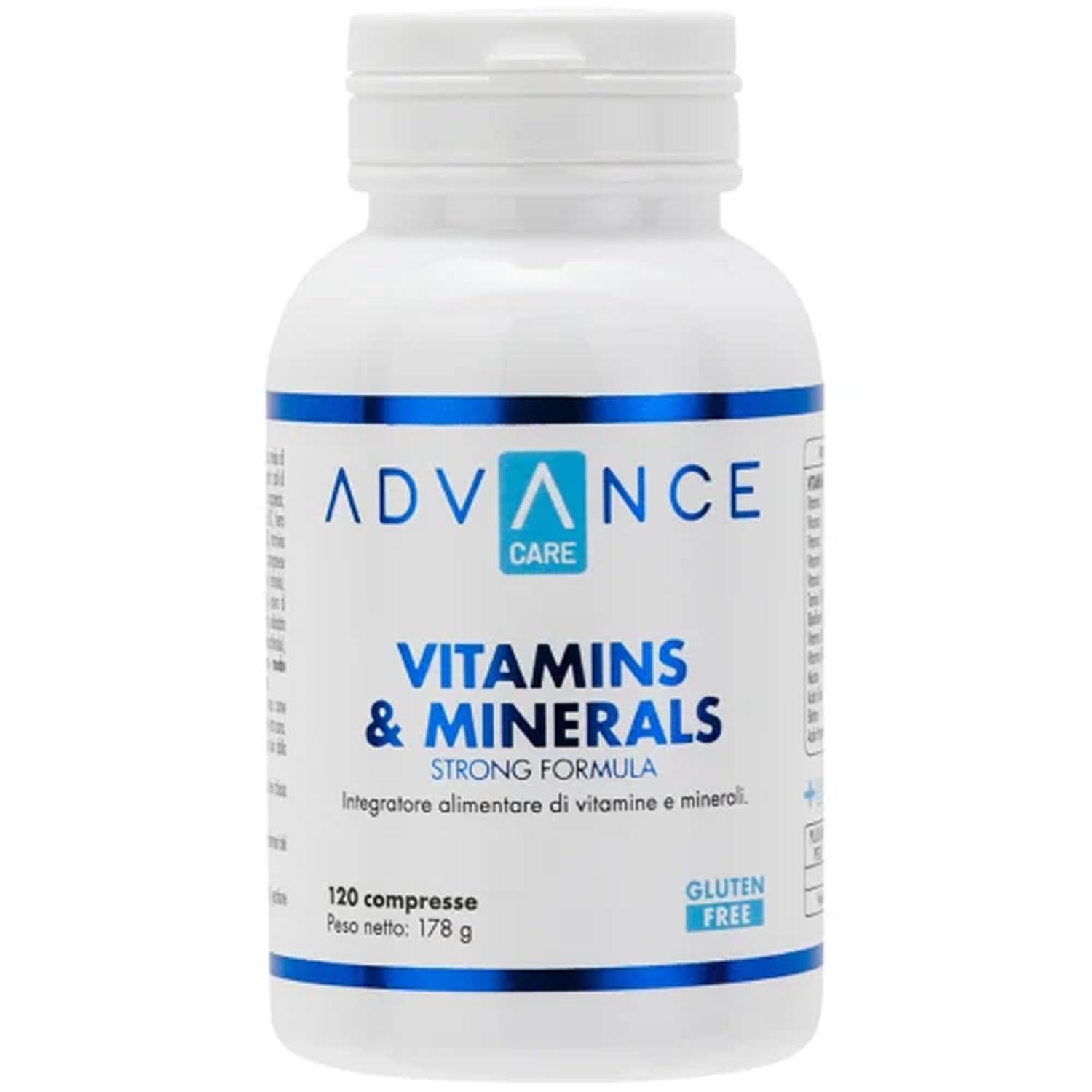 +​WATT - Vitamins & Minerals Strong Formula - Integratore Alimentare di Vitamine a Minerali - Formato: 30 compresse - Multivitaminico - ADVANCE CARE (120 compresse)