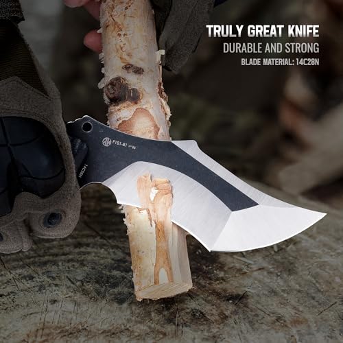 Image of Ruike F181-B1 Tactical Fixed Blade Knife with Sheath,14C28N Steel Full-tang Blade,G10 Handle,Big Large EDC Camping Survival Outdoor Hunting Bushcraft, Gifts for Men Women,Everyday Belt Hidden Horizontal