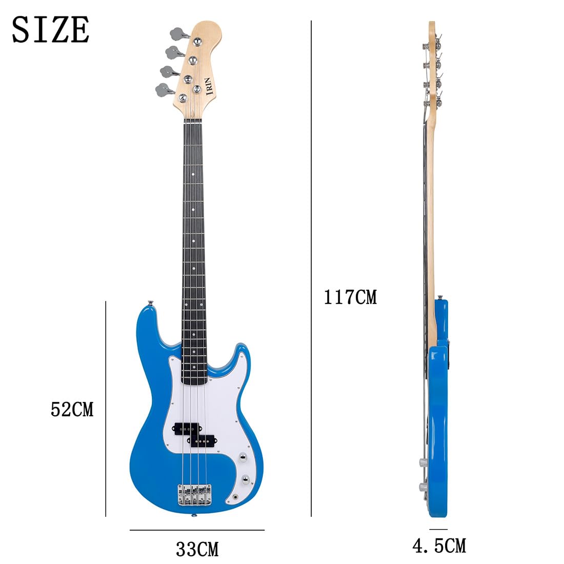 Electric Bass, 4-String Electric Bass, Basswood Top Electric Bass
