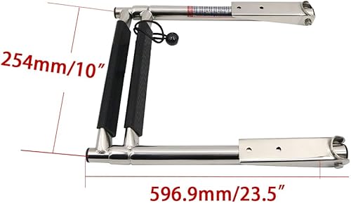 Miniatura 2 de Haida Escalera telescópica de acero inoxidable de 2 escalones portátil para barco marino, yate, muelle de natación, clasificada para 400 libras