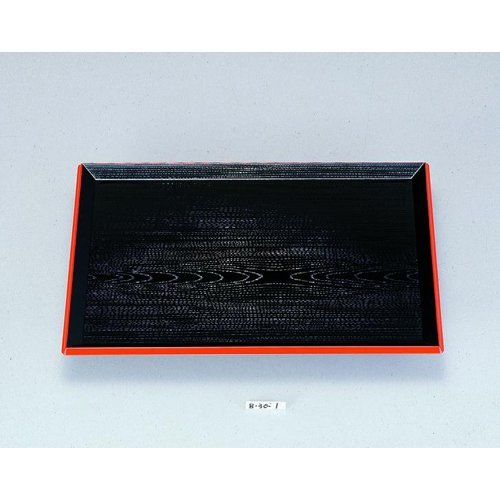 Amazon.co.jp: お盆 富士長手木目盆黒渕朱尺5寸 NS加工 [45 x 33 x 1.7