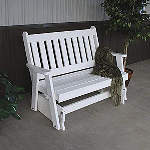 A & L Furniture Poly Traditional English Glider Bench, 4', Tudor Brown