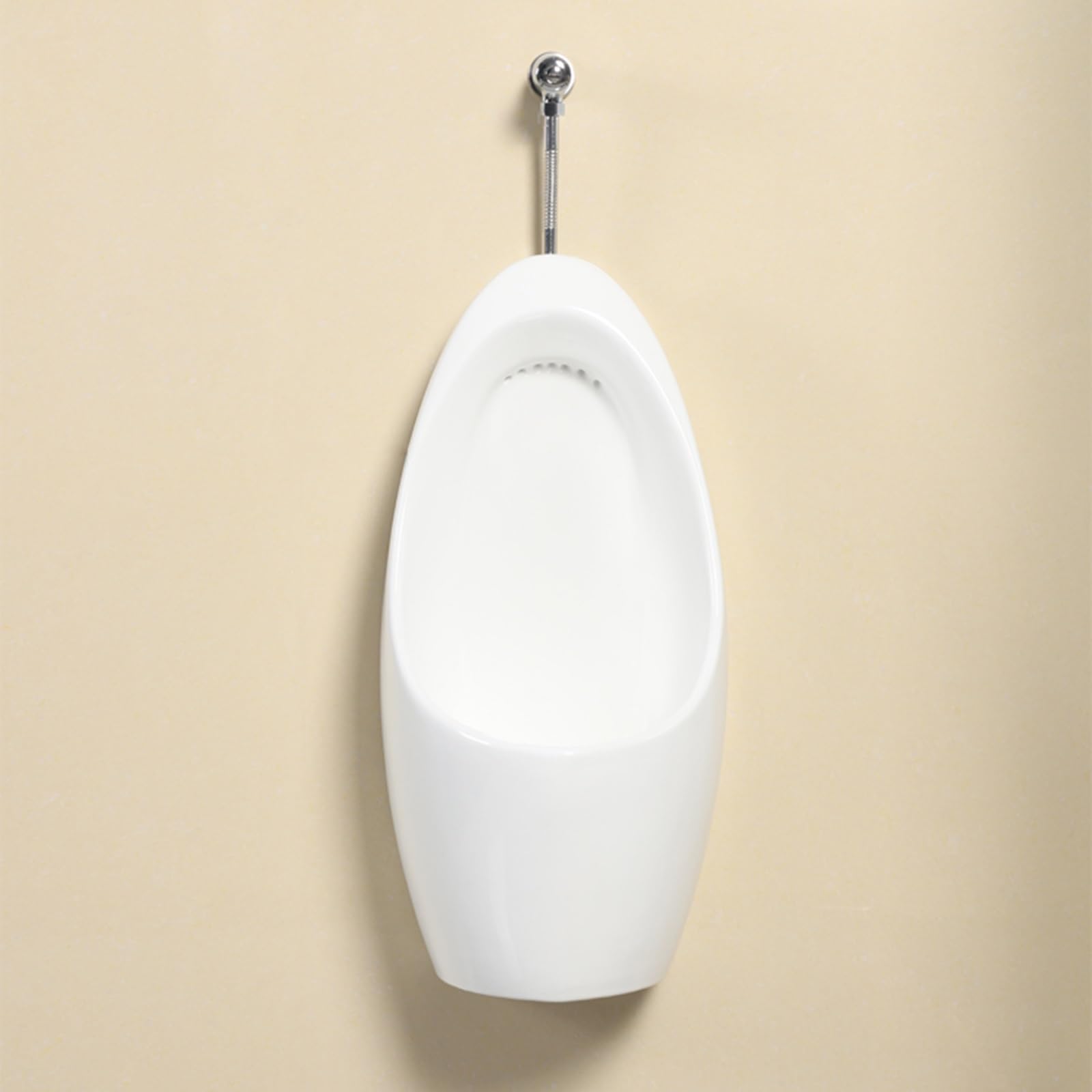 Pisuary Ścienne dla Mężczyzn z Ręcznym Zaworem Spłukującym, Ceramiczny Pisuar Męski, Odporny na Rozlanie, Rozpryskiwanie i Zapachy, Oszczędzający Wodę do Użytku Domowego