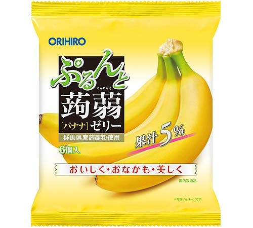 Amazon.co.jp: オリヒロ ぷるんと蒟蒻ゼリーパウチ バナナ 20gx6