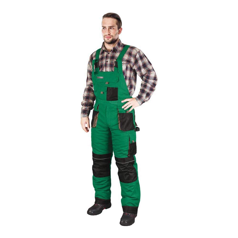 Leber&Hollman LH-FMNW-B_ZBSL Formen Gefütterte Schutzlatzhose, Grün-Schwarz-Grau, L Größe