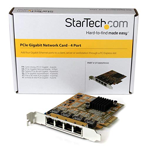 image for StarTech.com 4 Port PCIe Network Card – Low Profile - RJ45 Port - Re